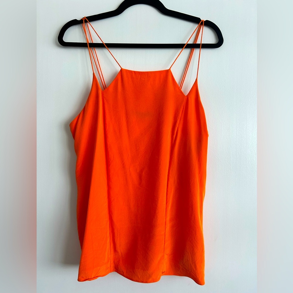 TIBI silk orange top